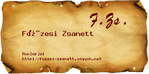 Füzesi Zsanett névjegykártya