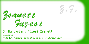 zsanett fuzesi business card